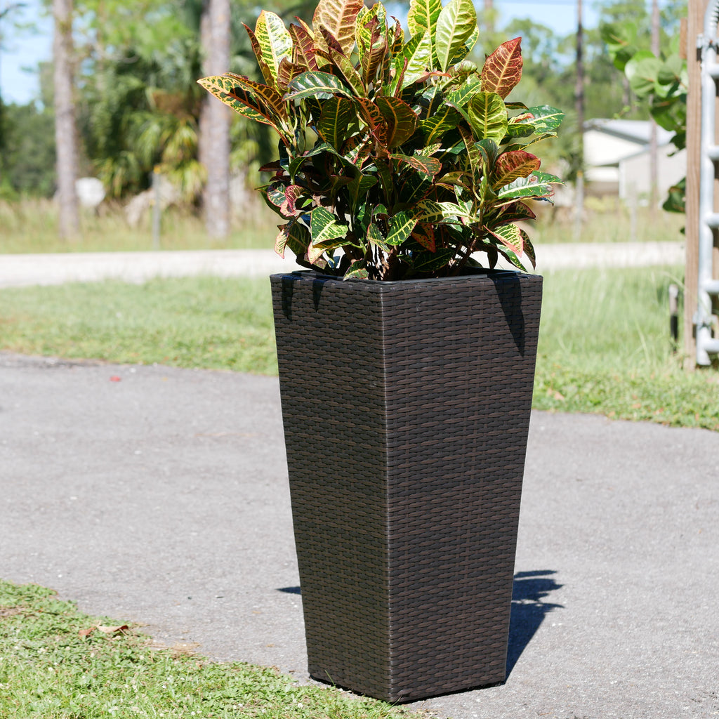 Conical Wicker Planter