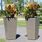 Set of 2 Wicker Planters, Large