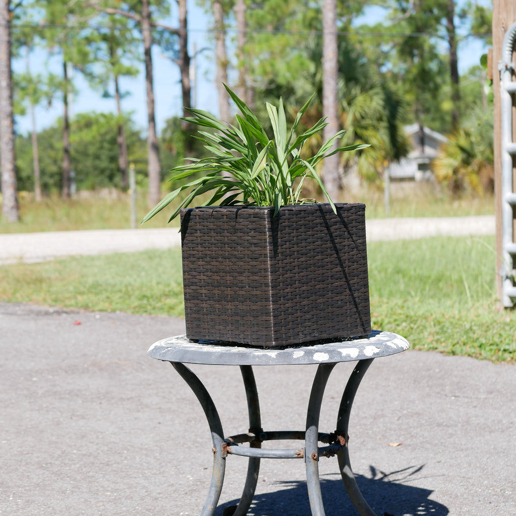 Cubed Wicker Planter