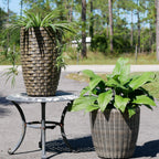 Round Wicker Planter