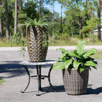 Round Wicker Planter