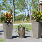 Set of 2 Wicker Planters, Large