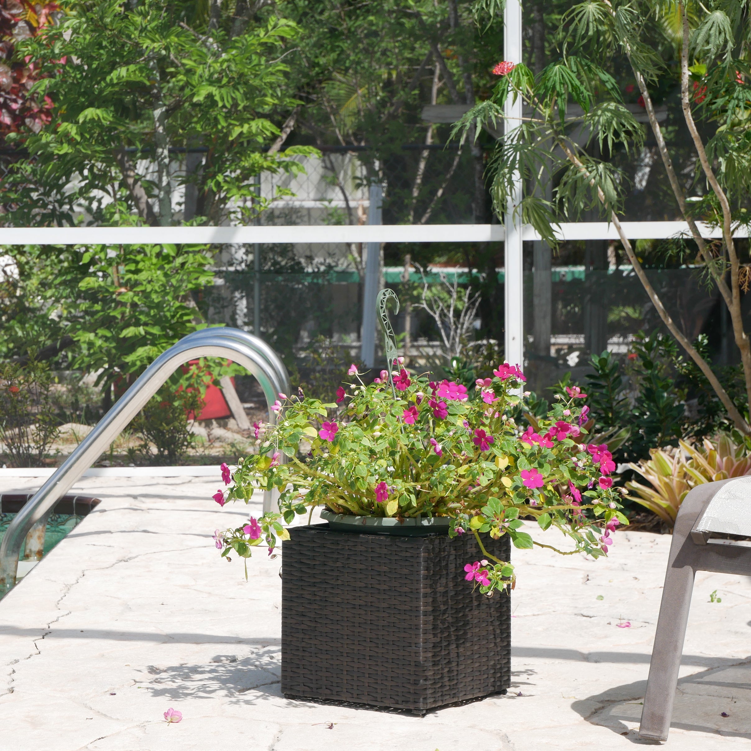 Cubed Wicker Planter
