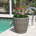 Round Wicker Planter
