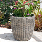 Round Wicker Planter