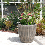 Round Wicker Planter