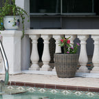 Round Wicker Planter