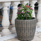 Round Wicker Planter