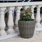 Round Wicker Planter