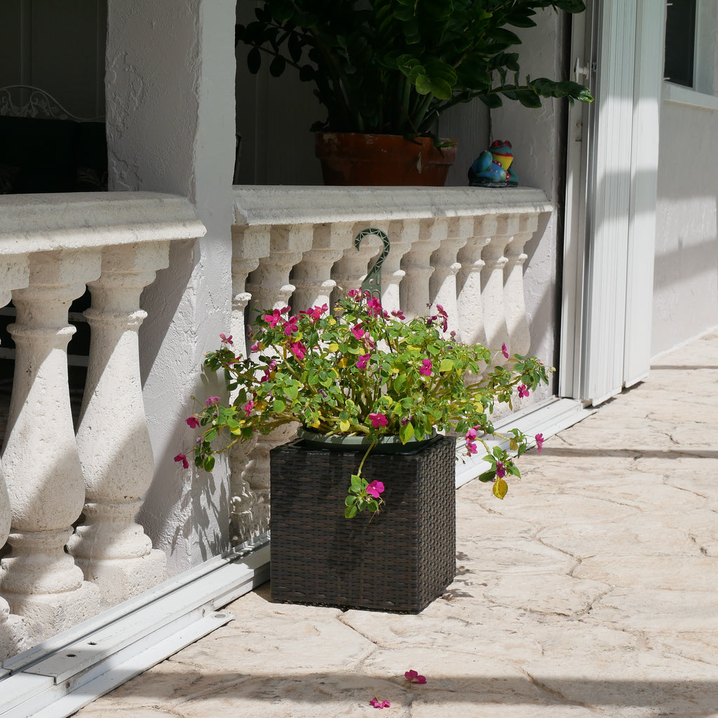 Cubed Wicker Planter