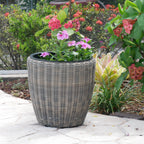 Round Wicker Planter