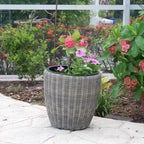 Round Wicker Planter
