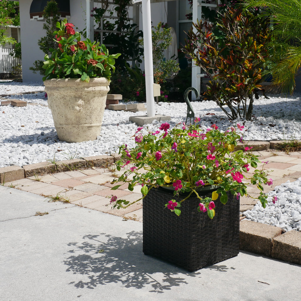 Cubed Wicker Planter