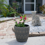 Round Wicker Planter