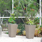 Set of 2 Wicker Planters, Medium