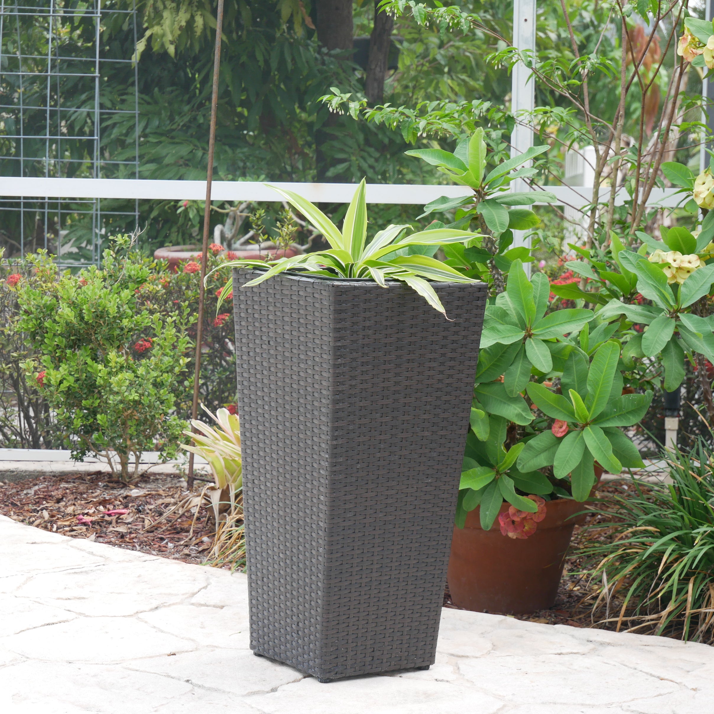 Conical Wicker Planter