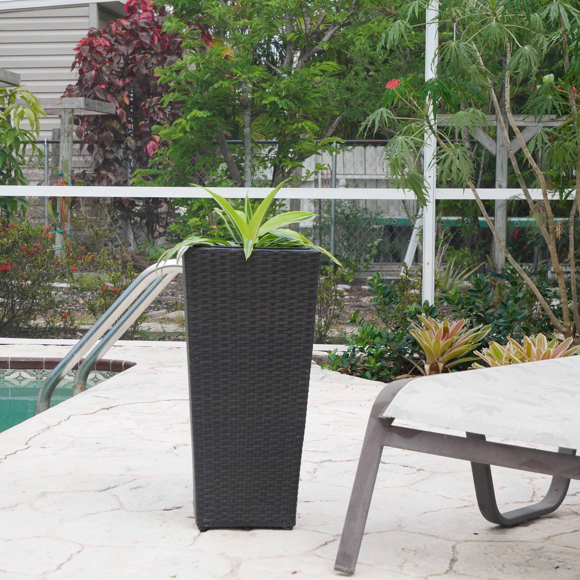Conical Wicker Planter
