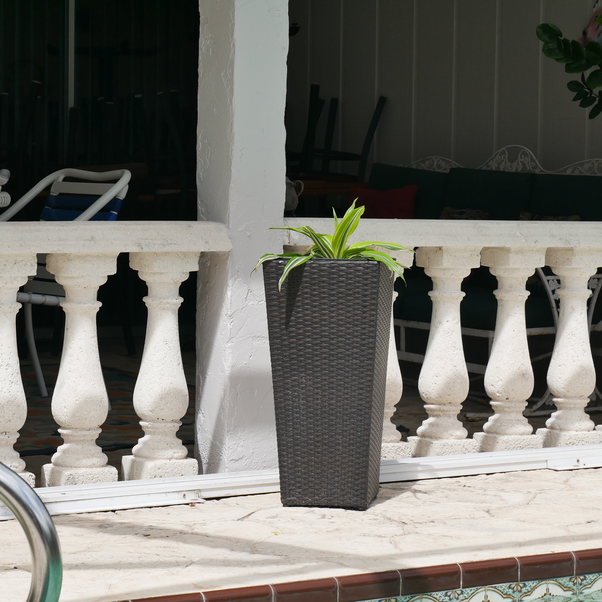Conical Wicker Planter