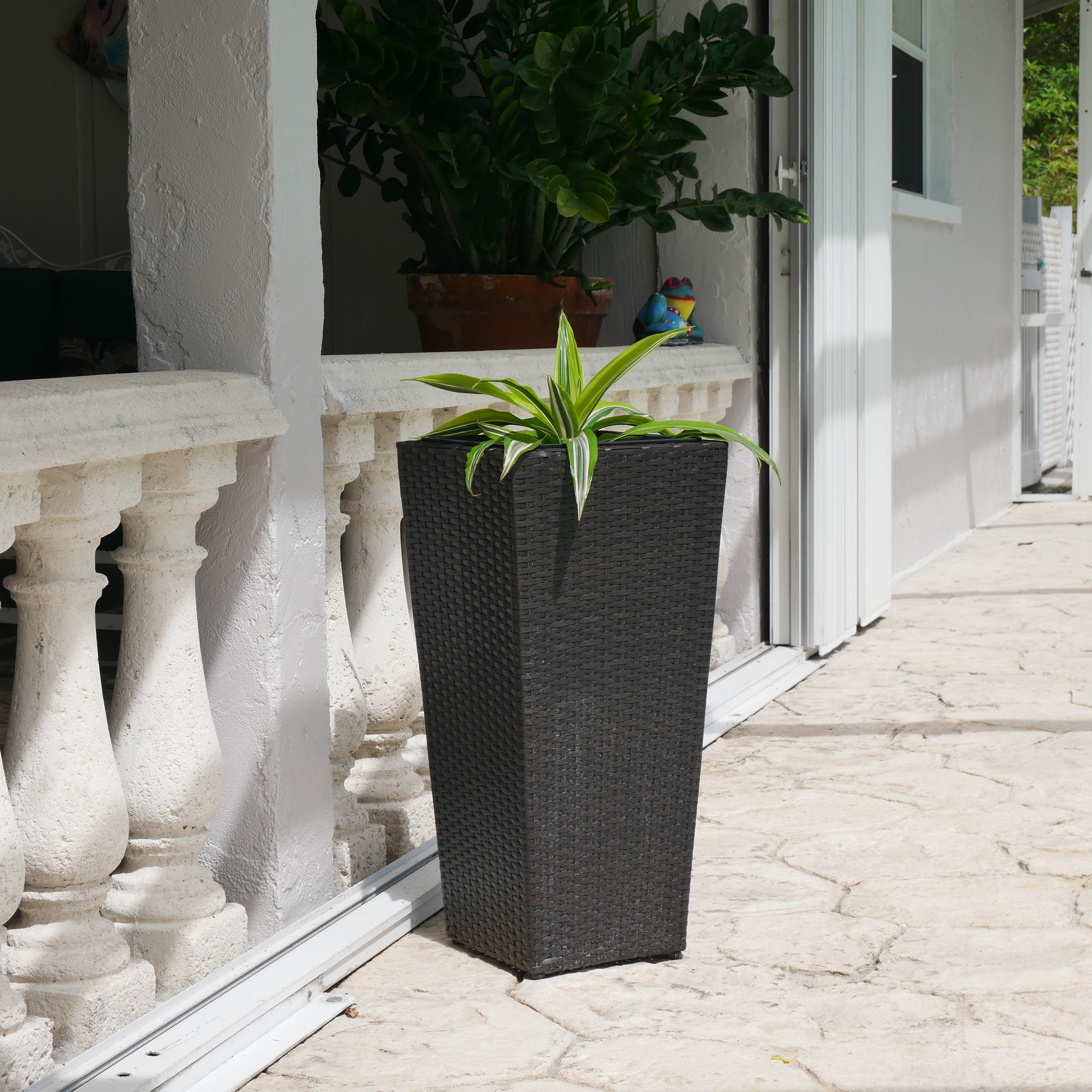 Conical Wicker Planter